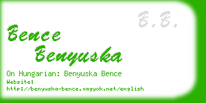 bence benyuska business card